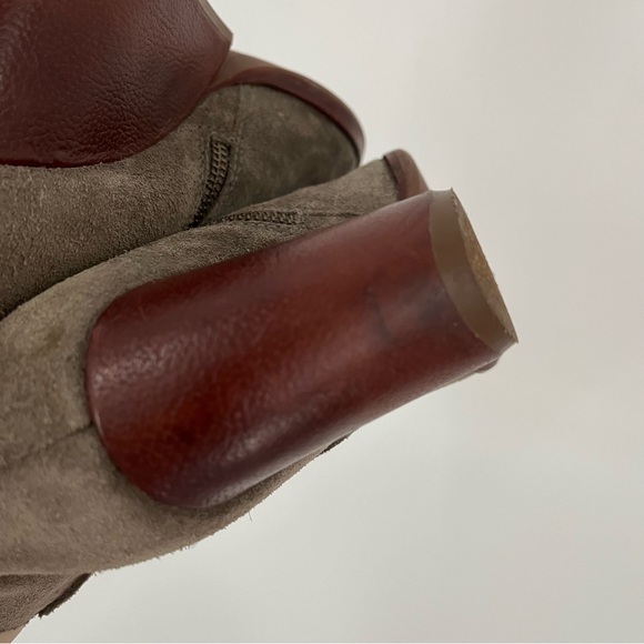 Kork Ease 7.5 Natalya Booties wedge Suede Taupe 0390 medium tan - Picture 11 of 12